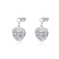 Ivée Crystal Heart Drop Earrings