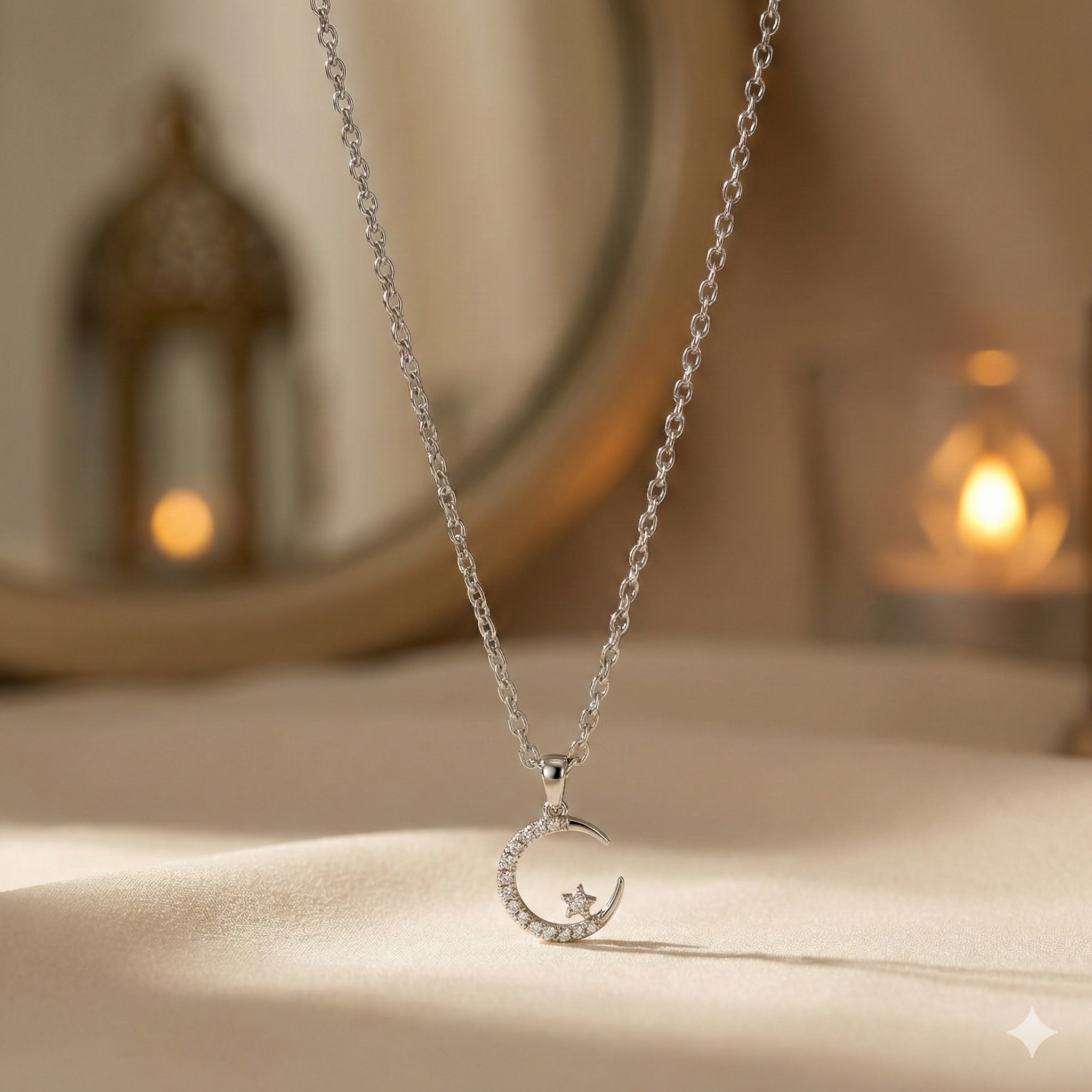 Ivée Celeste Silver Moon Necklace