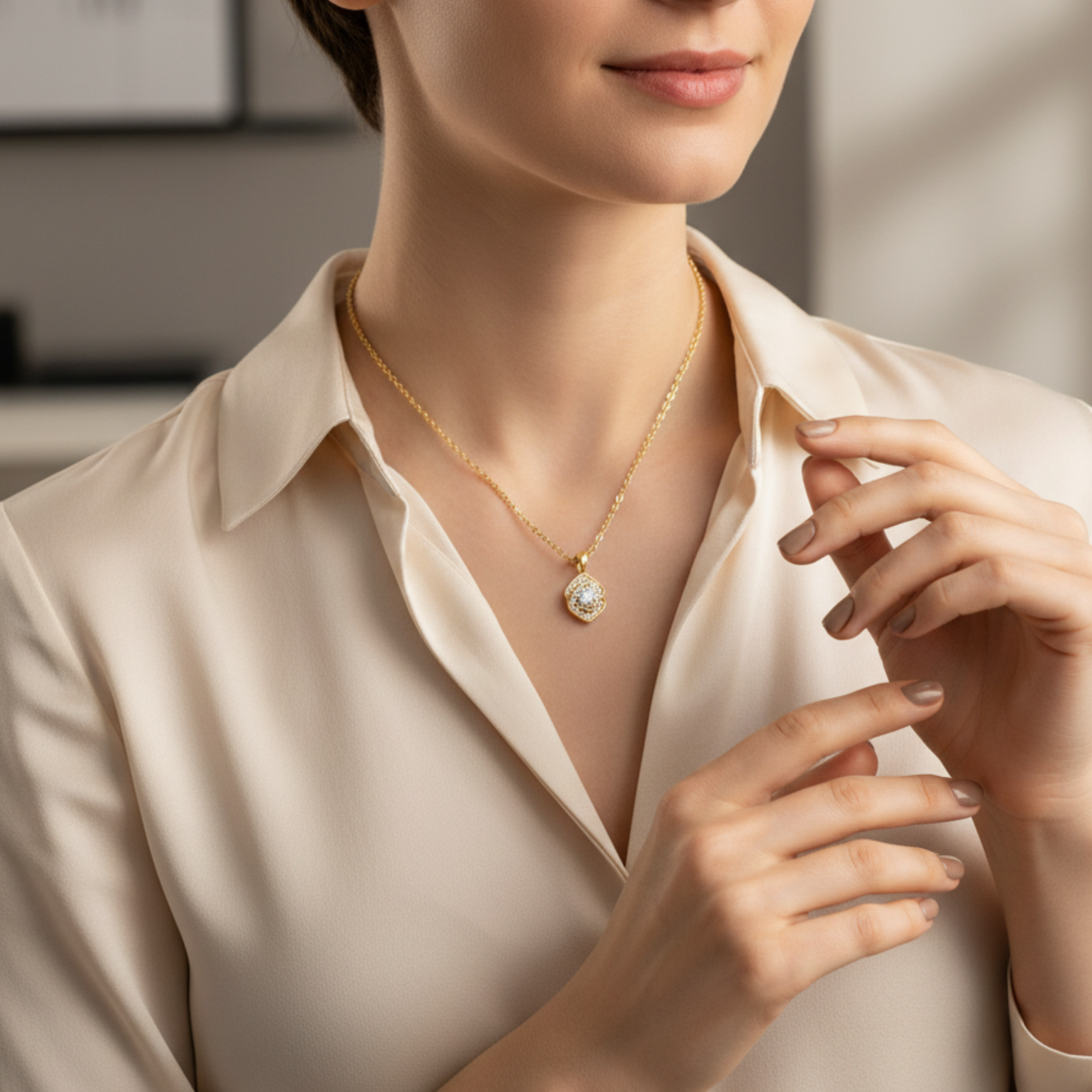 Ivée Halo Pendant Necklace