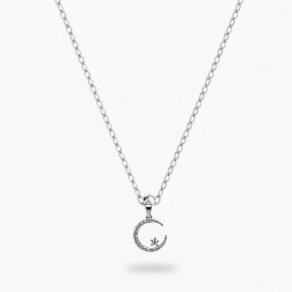 Ivée Celeste Silver Moon Necklace