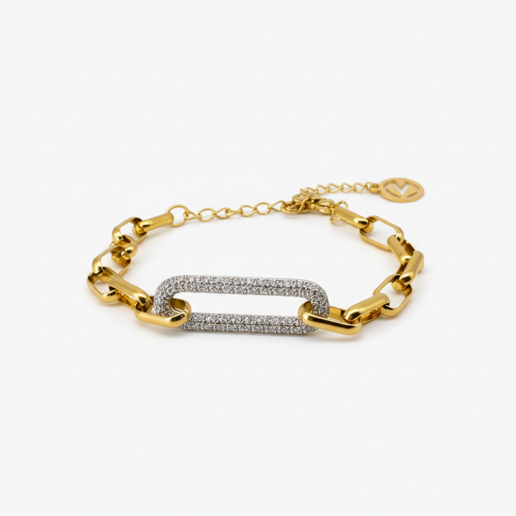 Ivée Radiant Link Pavé Chain Bracelet